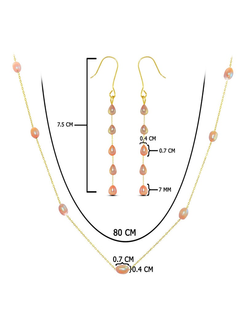 Vera Perla - 18 Karat Gold Pearls 2 Piece Jewellery Set - Image 1
