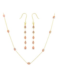18 Karat Gold Pearls 2 Piece Jewellery Set