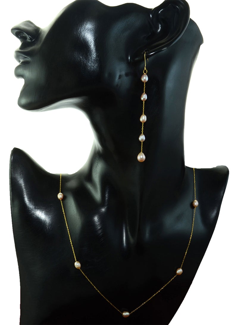 Vera Perla - 18 Karat Gold Pearls 2 Piece Jewellery Set - Image 1