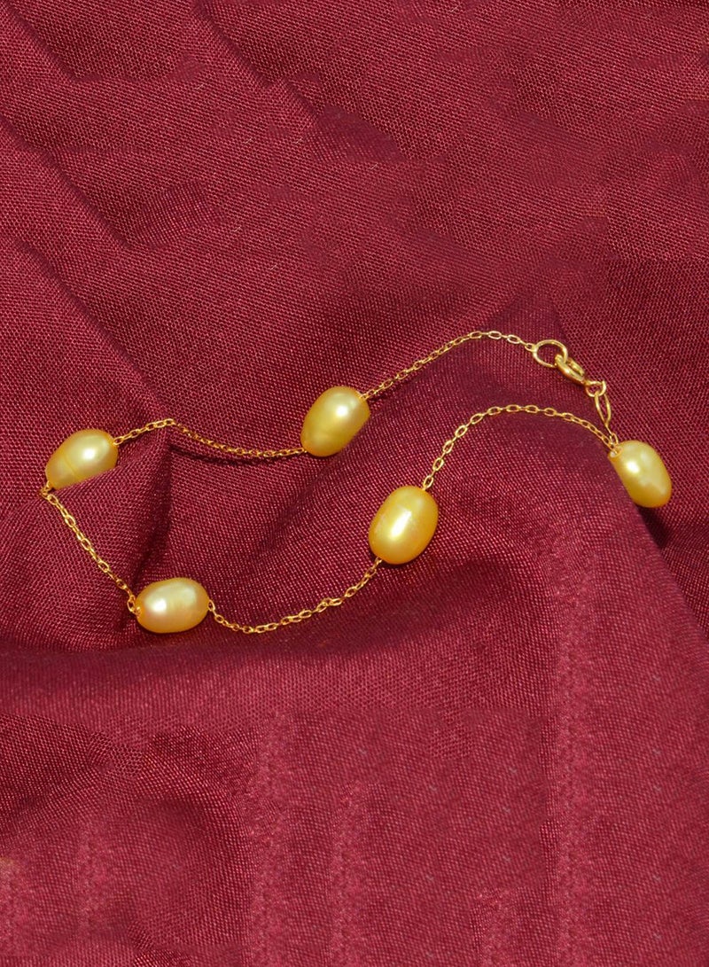 Vera Perla - 18 Karat Gold Pearl Bracelet - Image 1