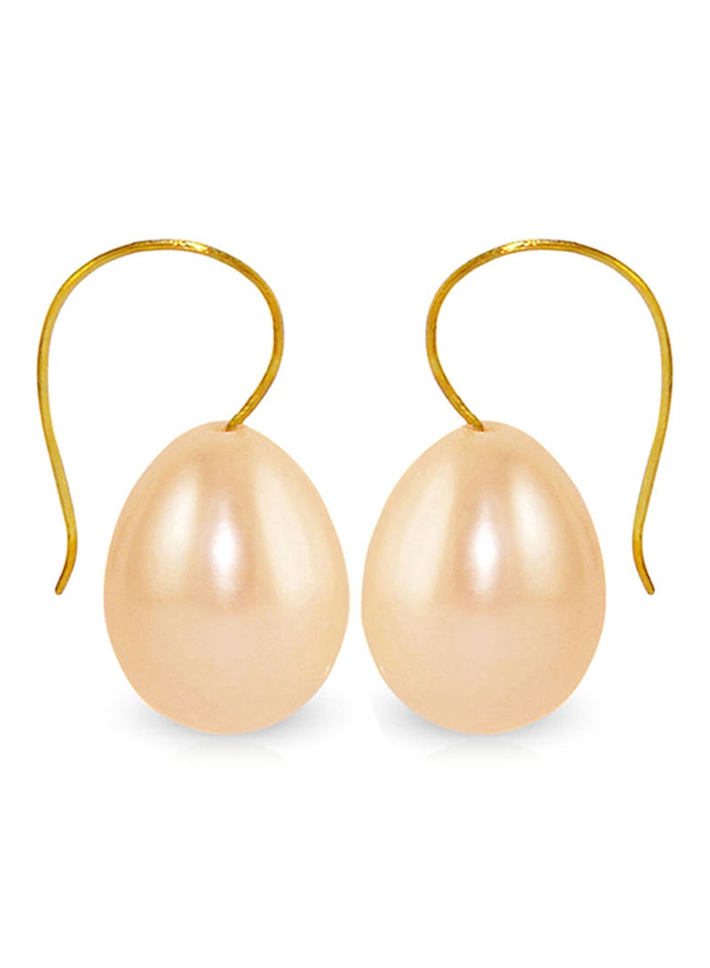 Vera Perla 18 Karat Gold Pearl Drop Earrings - Image 2