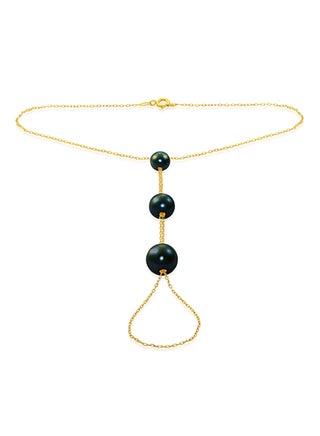 18 Karat Gold Gradual Built-in Pearl Chain Bracelet - v1525783022/N14391369A_1
