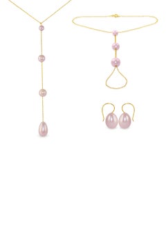 3-Piece 10 Karat Gold Pearl Jewellery Set