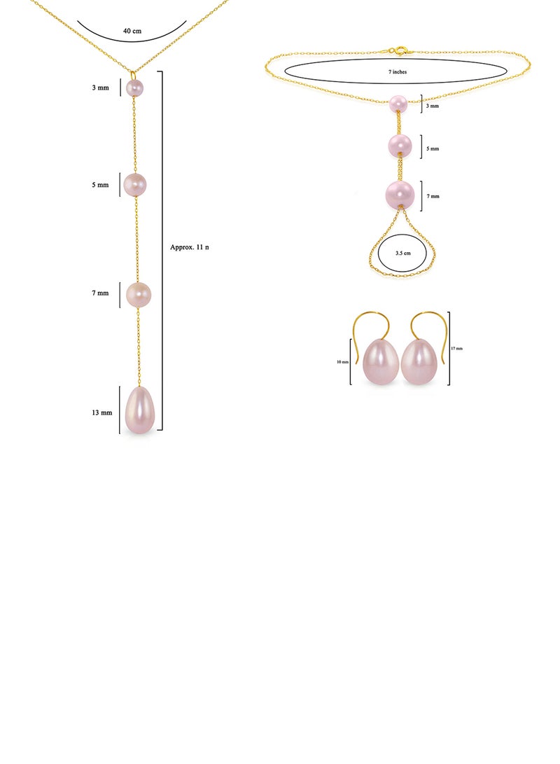 Vera Perla - 3-Piece 10 Karat Gold Pearl Jewellery Set - Image 1
