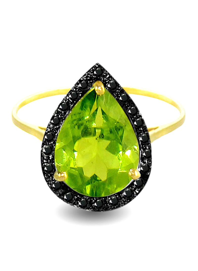 Vera Perla 18 Karat Gold And Diamonds Peridot Cocktail Ring - Image 2
