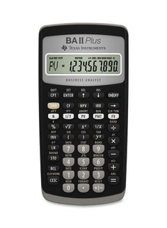 TEXAS INSTRUMENTS 10-Digit TI BA II Plus Financial Calculator Black/Silver 