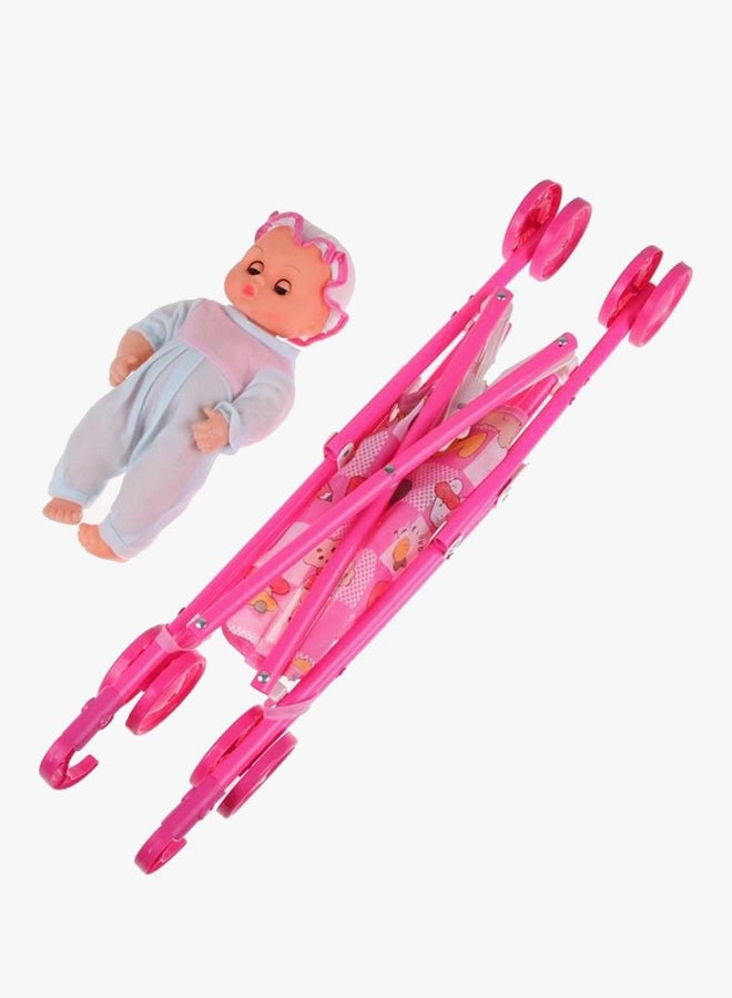 Generic Foldable Buggy Dolls Stroller Pushchair Pram  - Image 2