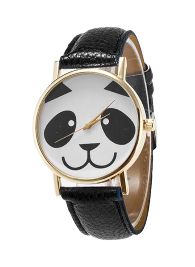 بلولانز ساعة أنالوج جلد صناعي باندا كرتوني 840211 - 38 مم - أسود