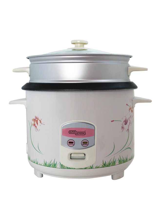 SUPER GENERAL Rice Cooker 1.8L 1.8 L 700.0 W SG RC 18W White 