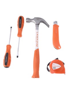 LAWAZIM 5-Piece Hand Tool Set Orange/Black/Silver  - Image 1