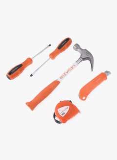 LAWAZIM 5-Piece Hand Tool Set Orange/Black/Silver  - Image 2