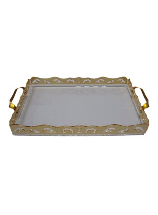 Rectangle Serve Tray With Handle Grey/Gold Small - v1525960561/N14046687A_1