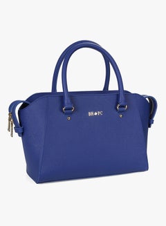 BEVERLY HILLS POLO CLUB Satchel Leather Bag With Zippered Closure Sax Blue  - Image 3