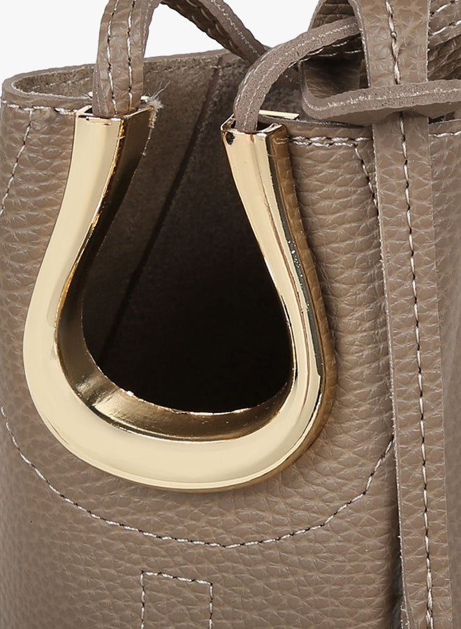 BEVERLY HILLS POLO CLUB - Magnetic Snap Closure Hobo Bag With Pouch Dark Mink - Image 1