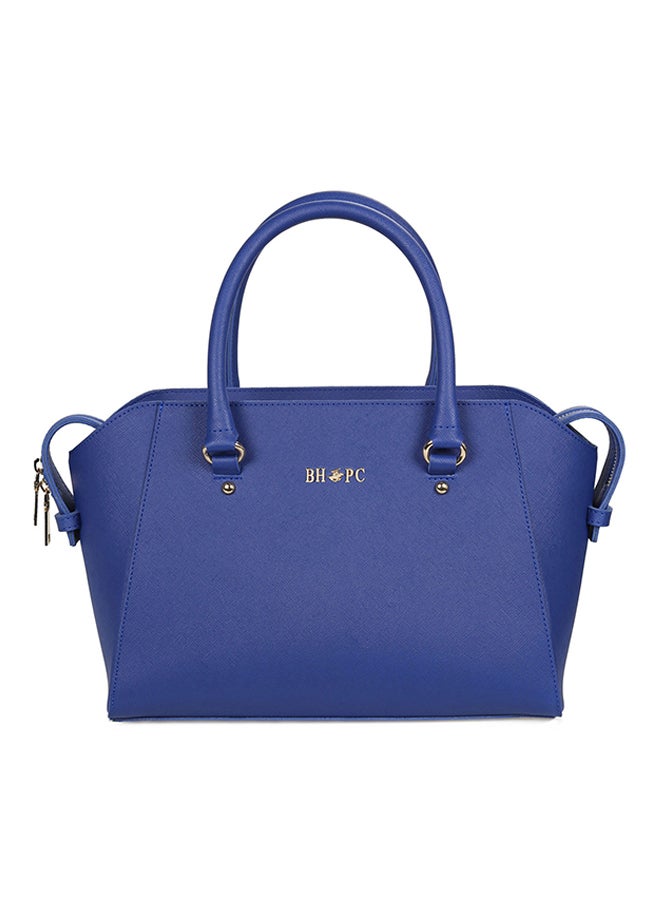 BEVERLY HILLS POLO CLUB Satchel Leather Bag With Zippered Closure Sax Blue - Image 1