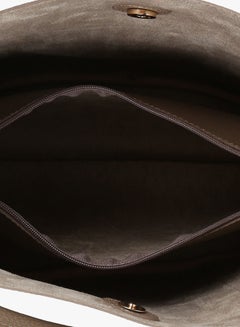 BEVERLY HILLS POLO CLUB Magnetic Snap Closure Hobo Bag With Pouch Dark Mink  - Image 4