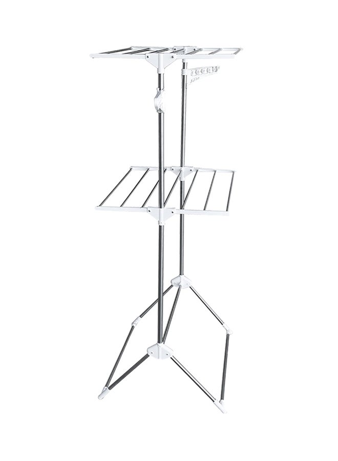 Leostar Double Layer Laundry Rack Silver/White 136.5x160x60cm