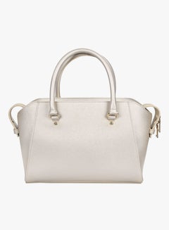 BEVERLY HILLS POLO CLUB Satchel Leather Bag With Zippered Closure Gold  - Image 2