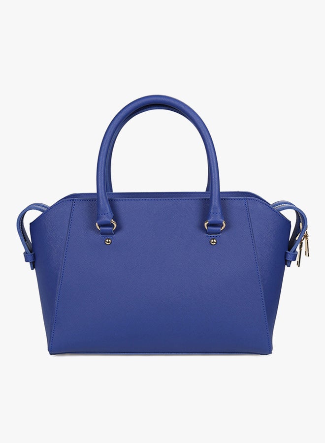 BEVERLY HILLS POLO CLUB Satchel Leather Bag With Zippered Closure Sax Blue - Image 2