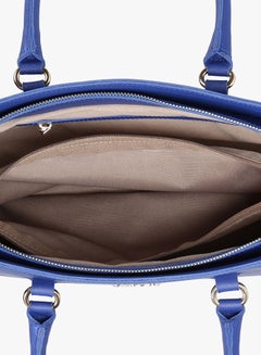 BEVERLY HILLS POLO CLUB Satchel Leather Bag With Zippered Closure Sax Blue  - Image 4