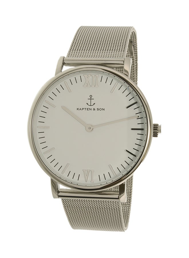 Kapten & Son - Women's Stainless Steel Analog Watch CAMPINA-WHITE-MESH-SILVER-36MM - 36 mm - Silver - Image 1