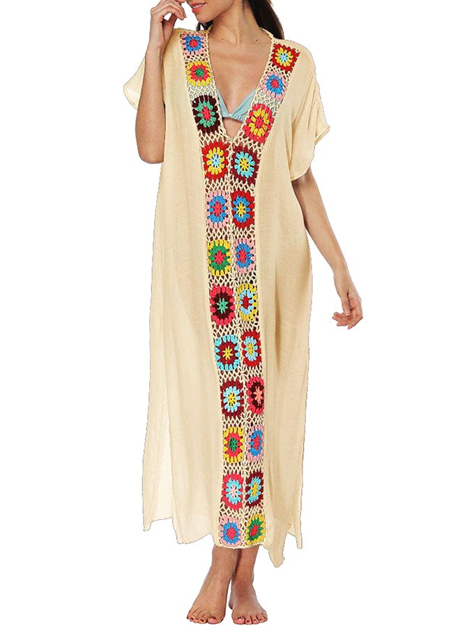 Summer-Side Open Beach Dress Middle Beige - Image 1