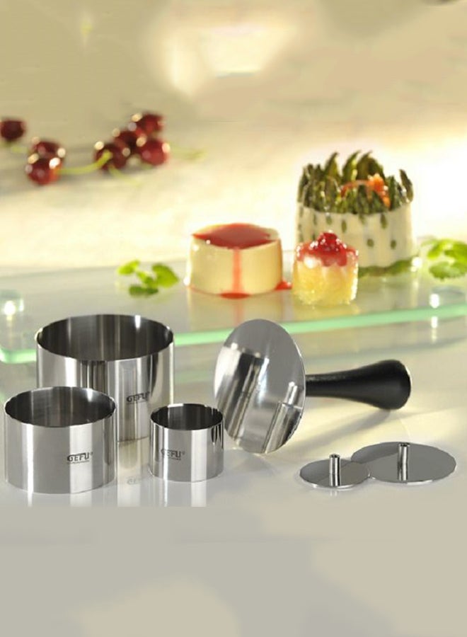 غيفو طقم قوالب دائرية للمقبلات والحلوى 10 قطع فضي - Image 2