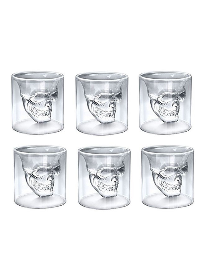 YupFun - 6-Piece Skull Shot Glass Set Clear 75ml - Image 1