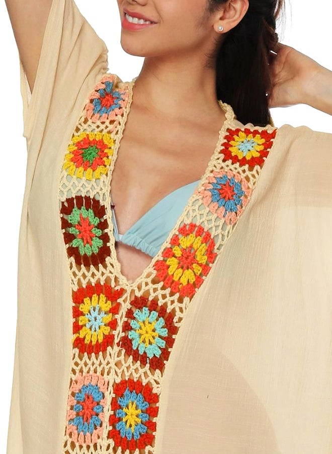 Summer-Side Open Beach Dress Middle Beige - Image 2