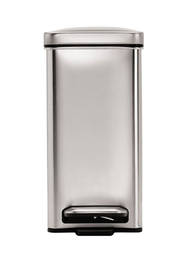 simplehuman Profile Pedal Bin Silver 10Liters - Image 1