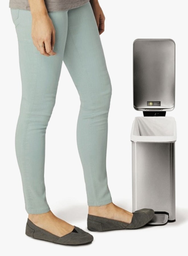 simplehuman Profile Pedal Bin Silver 10Liters - Image 3