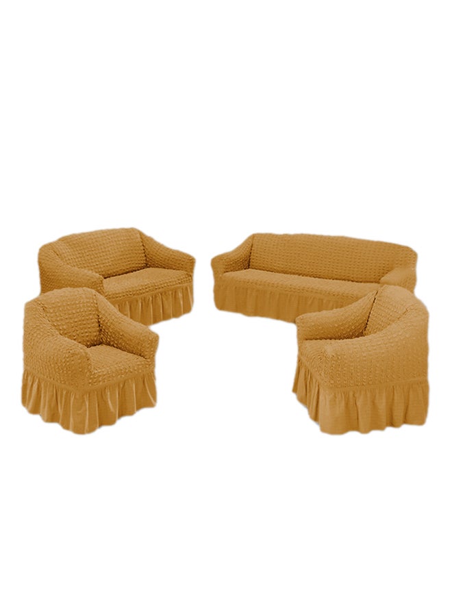 Neathome 4-Piece Tiger Sofa Cover Set Brown