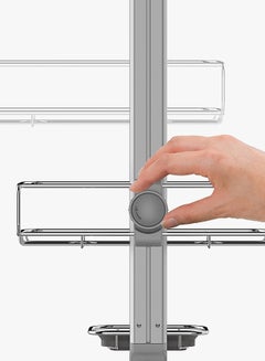 simplehuman Adjustable Shower Caddy Silver 149x339x700mm  - Image 4