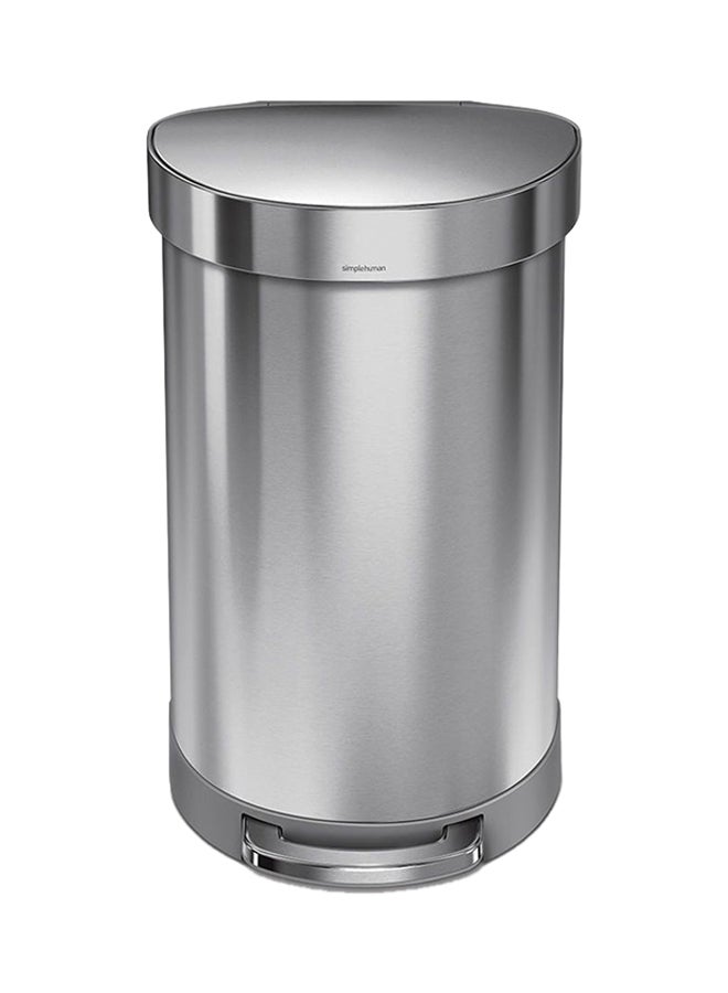 simplehuman Semi-Round Step Bin With Lid Silver 45Liters  - Image 1