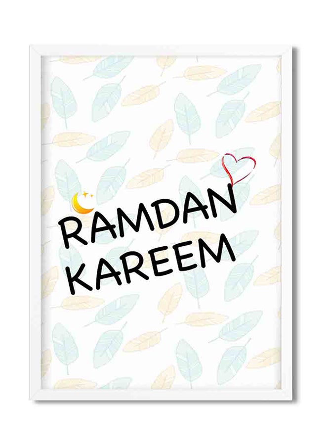 لوحة جدارية - رمضان كريم أبيض/ أسود 22x32سم