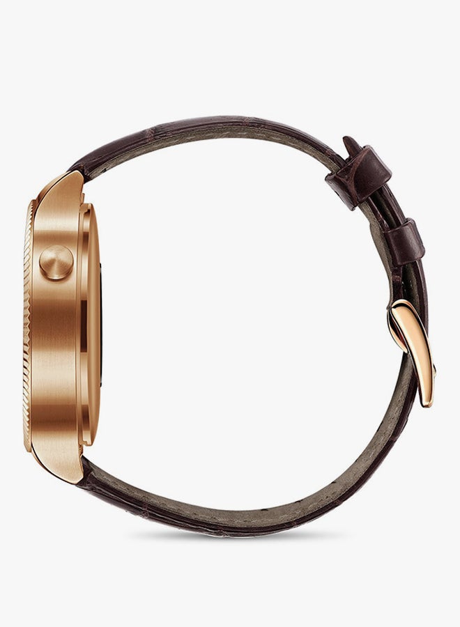 HUAWEI Stainless Steel With Brown Leather Strap Smartwatch - 42mm Rose Gold  - Image 2