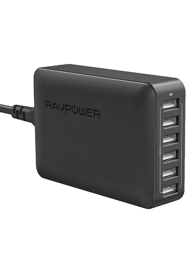 60W 6 Port desktop charger Black