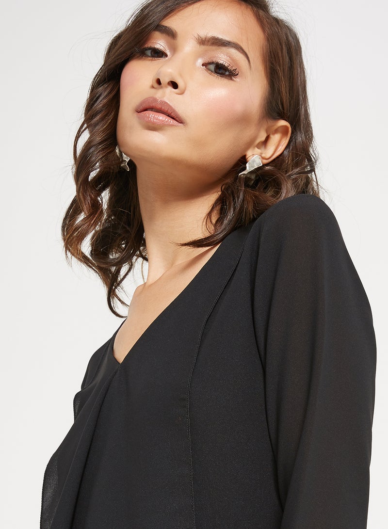 Golden Apple Frill Maxi Dress Black - Image 3