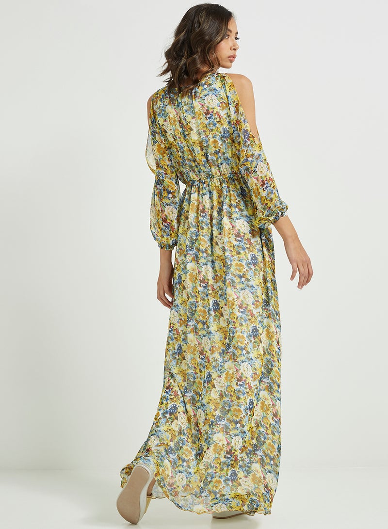 Golden Apple - Cold Shoulder Maxi Dress Green - Image 1