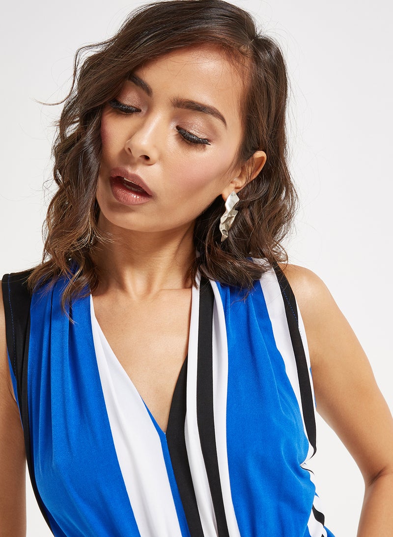 Golden Apple Stripes Maxi Dress Blue/Black/White  - Image 3