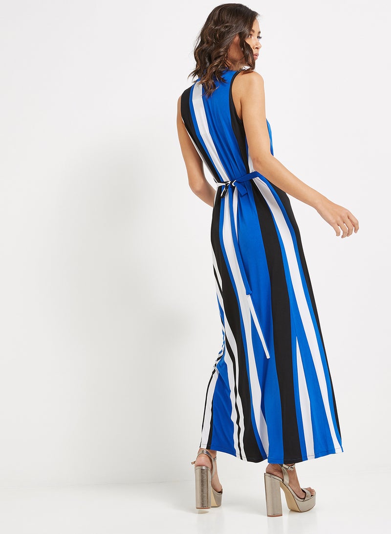 Golden Apple Stripes Maxi Dress Blue/Black/White  - Image 2