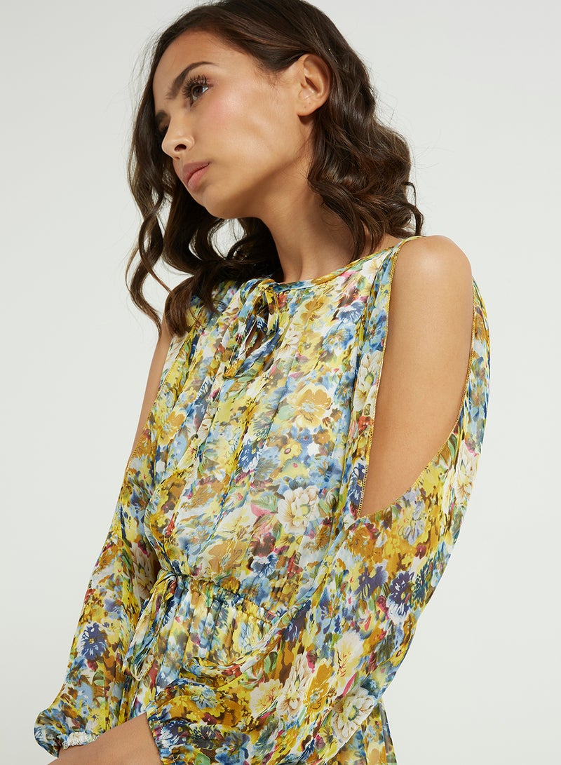 Golden Apple - Cold Shoulder Maxi Dress Green - Image 1