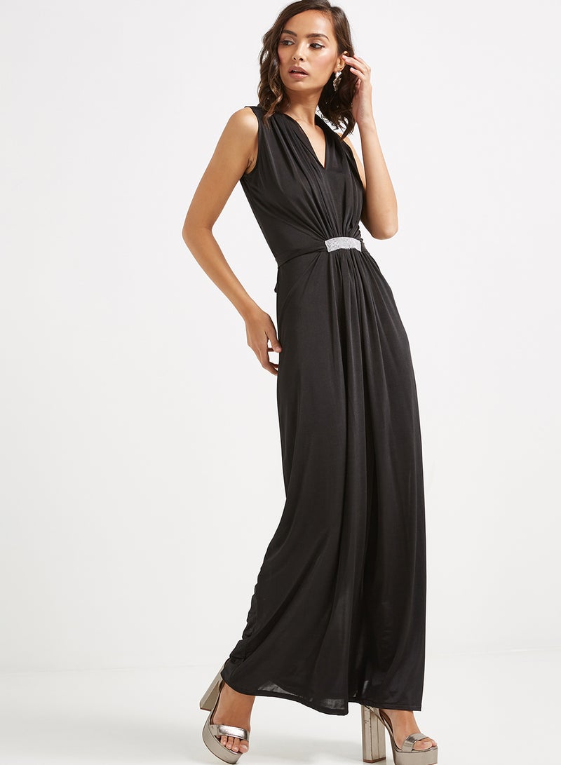 Golden Apple Front Plated Maxi Dress Black  - Image 1