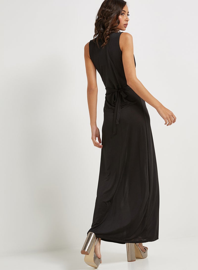 Golden Apple Front Plated Maxi Dress Black  - Image 2