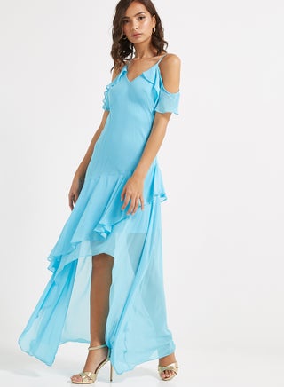 Cold Shoulder Maxi Dress Blue - v1526255055/N14447347A_M1