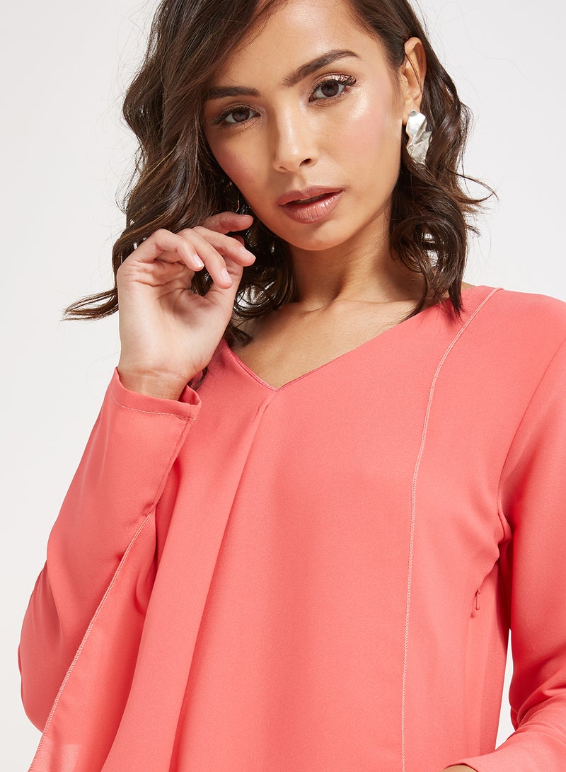 Golden Apple - Frill Maxi Dress Peach - Image 1