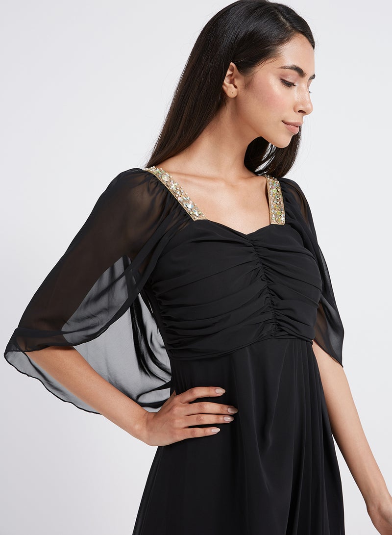 Golden Apple - Short Sleeve Maxi Dress Black - Image 1