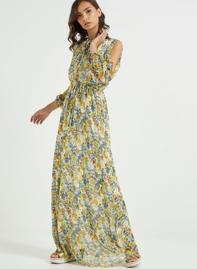 Golden Apple - Cold Shoulder Maxi Dress Green - Image 1