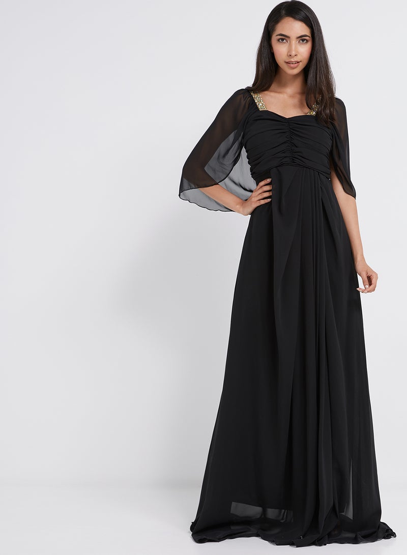 Golden Apple - Short Sleeve Maxi Dress Black - Image 1