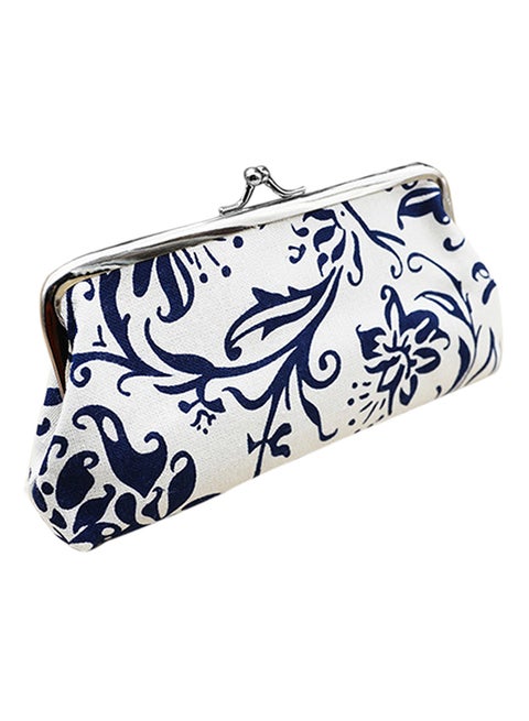 Printed Clutch Blue/White